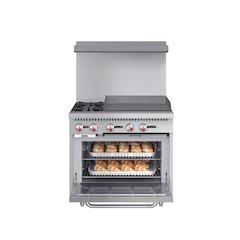 36 in. 2 Burner Commercial LP Range with 24 in. Griddle in Stainless-Steel
