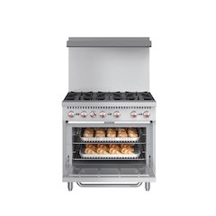 36 in. 6 Burner Commercial Natural Gas Range in Stainless-Steel