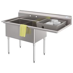 63 in. 18-Gauge 2-Compartment Sink