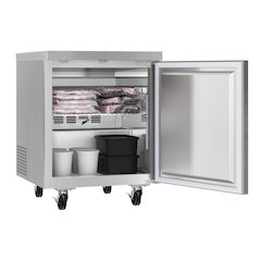 27 in. One-Door Undercounter Freezer in Stainless Steel with Casters, ETL Listed