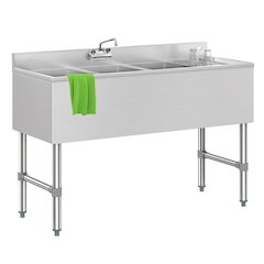 48 in. Three-Compartment Under-Bar Sink