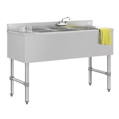 48 in. Three-Compartment Under-Bar Sink