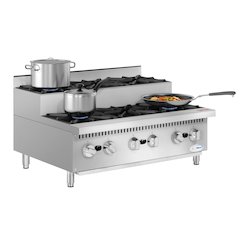 36 in. Commercial Six-Burner Step Up Gas Range, 156000 BTU in Stainless-Steel