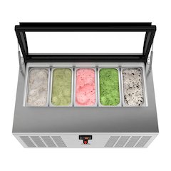 39 in. 5-Pan Countertop Ice Cream Display Freezer