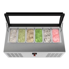 45 in. 6-Pan Countertop Ice Cream Display Freezer