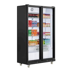 47 in. 2 Fully Glass Door Merchandiser Refrigerator, 30 Cu. Ft. in Black