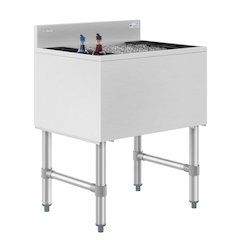 24 in. Commercial Underbar Ice Bin with Siding Lid in Stainless Steel