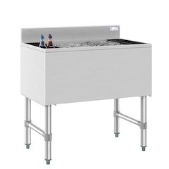 30 in. Commercial Underbar Ice Bin with Siding Lid in Stainless Steel