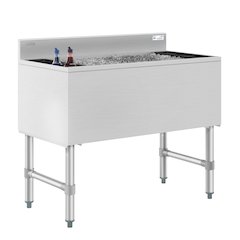 36 in. Commercial Underbar Ice Bin with Siding Lid in Stainless Steel