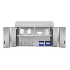 48 in. Kitchen Wall Cabinet with Hinged Doors and 2 shelves in Stainless-Steel