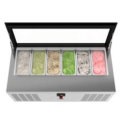 45 in. 6-Pan Countertop Ice Cream Display Freezer