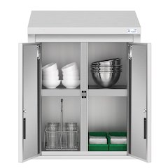 24 in. Kitchen Wall Cabinet with Hinged Doors and 2 shelves in Stainless-Steel