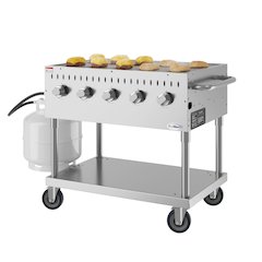 36 in. Commercial Mobile Outdoor Grill in Stainless Steel