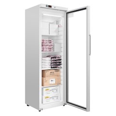 24 in. 12 cu. ft. Commercial Auto Defrost Glass Door Reach-In Freezer in White
