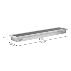12" x 60" Stainless Steel Floor Trough Drain, 14-Gauge