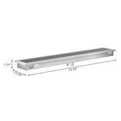 12" x 72" Stainless Steel Floor Trough Drain, 14-Gauge