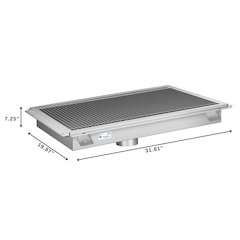 18" x 30" Stainless Steel Floor Trough Drain, 14-Gauge
