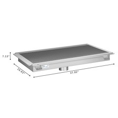 18" x 36" Stainless Steel Floor Trough Drain, 14-Gauge