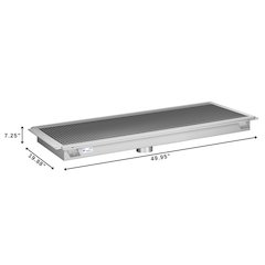 18" x 48" Stainless Steel Floor Trough Drain, 14-Gauge