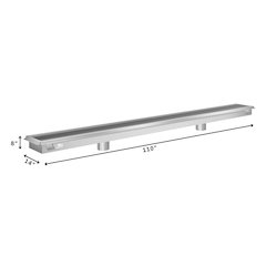 12" x 108" Stainless Steel Floor Trough Drain, 14-Gauge