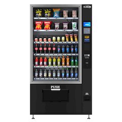 Refrigerated Vending Machine with 60 Slots and Bill Acceptor in Black