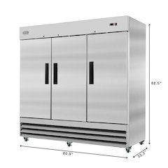 82 in. Three-Door Reach-In Freezer 72 cu ft.
