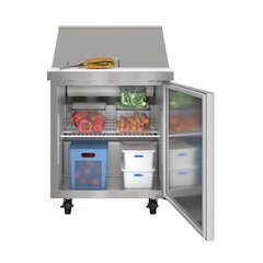 27" 1Door Refrigerated Mega Salad and Sandwich Prep Table, 12 Pan Capacity