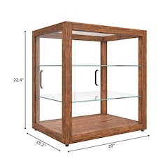 20 In. 3-Tier Artisan Dark Wooden Bakery Square Display case, 2.5 cu. ft.