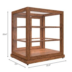 25 In. Artisan Wooden Bakery Display Upright Case 4 Cu ft, Dark color
