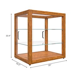 20 In. 3-Tier Artisan Light Wooden Bakery Square Display case, 2.5 cu. ft.