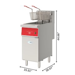 40 lb. Commercial Electric Floor Deep Fryer, 240V 3-Phase in Stainless-Steel