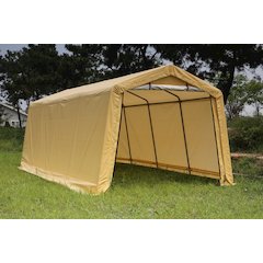 Portable Carport 10'x20'x8'(H), Peak Roof, Yellow Cover