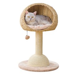 30-in Lookout Cat Tree Bed, Beige