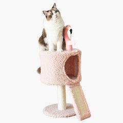 Flamingo 29" Cat Tree with Replaceable Posts, Sisal Scratching Ramp,Pink