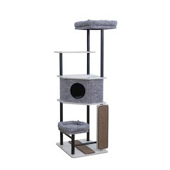 54-in Grayson Industrial Modern Cat Tree, Grey