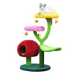 Gum Drop 4-Level 39.5” Mushroom Cat Tree with a Replceable Scratcher