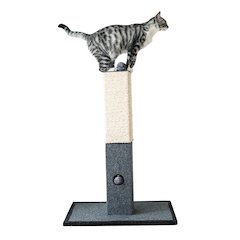 Minimalist Natural Sisal Cat Scratching Post with Peek-a-Boo Ball Toy