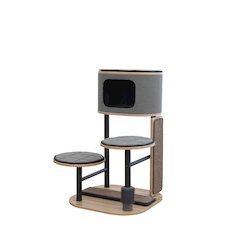 37-in Starbz Industrial 4-Level Cat Tree with Condo, Grey