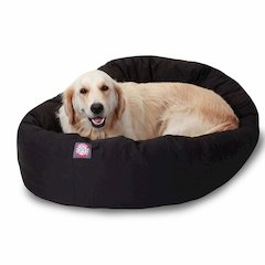 Majestic Pet 40 Inch Bagel Calming Dog Bed Washable 40x29x9 (Inch) Black