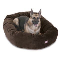 Majestic Pet 52 Inch Micro Velvet Calming Dog Bed Washable  52x35x11 Storm