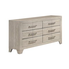 Rustic Gray Oak 6-Drawers Dresser