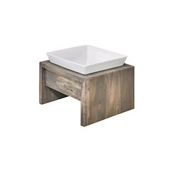 Artisan Wood Feeder - Double in Fossil Fabric Finish Size - MED