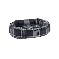 Donut Bed For Dogs in Greystone Tartan Fabric Finish Size - XS