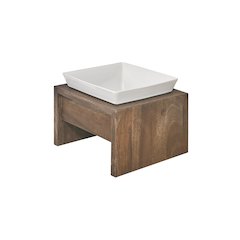 Artisan Wood Feeder - Double in Walnut Fabric Finish Size - SML