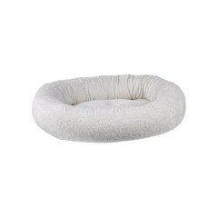 Donut Bed For Dogs in Ivory Sheepskin Fabric Finish Size - MED