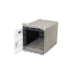 Crate Cover Bed For Dogs in Herringbone  Fabric Finish Size - SML