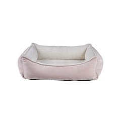 Oslo Ortho Bed For Dogs in Blush Fabric Finish Size - MED