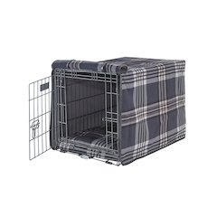 Crate Cover Bed For Dogs in Greystone Tartan Fabric Finish Size - XXL