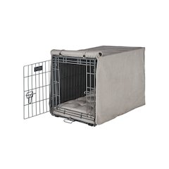 Crate Cover Bed For Dogs in Sandstone Fabric Finish Size - MED