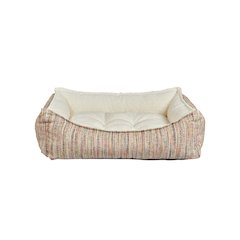 Scoop Bed For Dogs in Taupe Herringbone Fabric Finish Size - LRG
